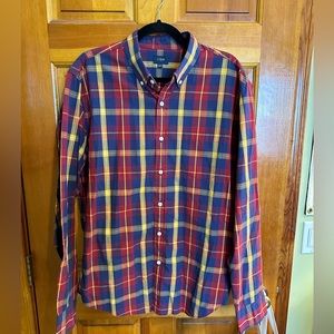 jcrew factory 100% cotton casual shirt plaid